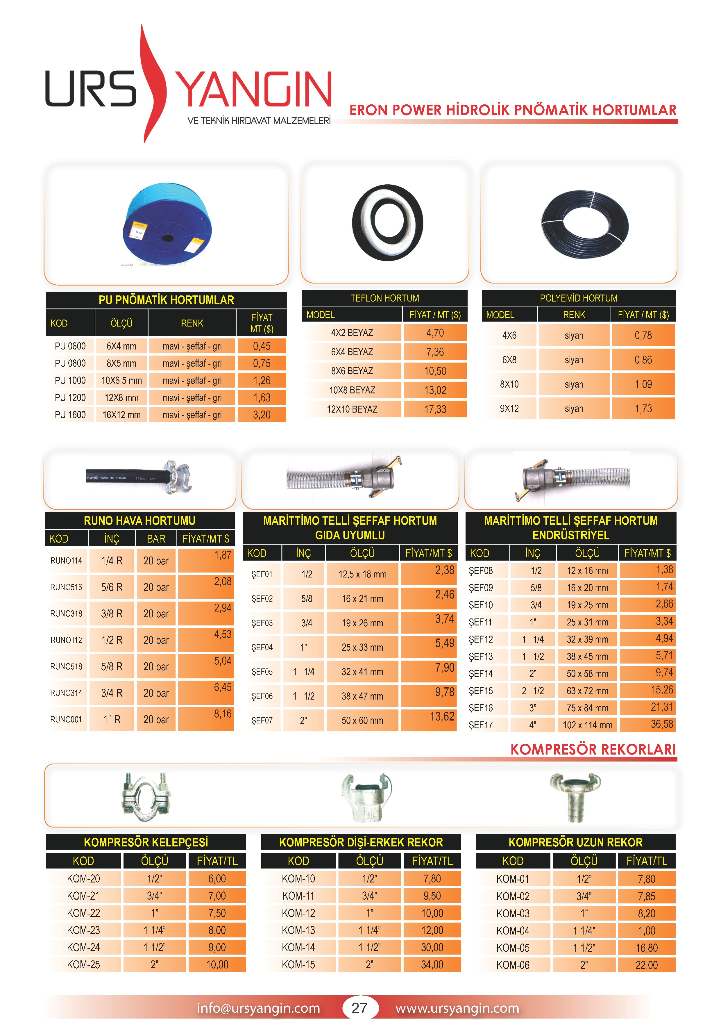 ERON POWER HİDROLİK PNÖMATİK HORTUMLAR